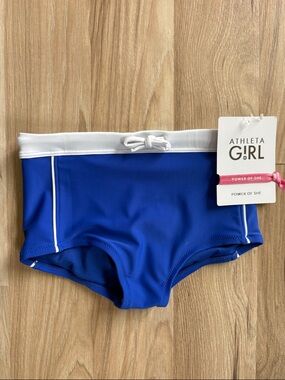Athleta Girl Royal Blue & White varsity Shirtie Swim - xs